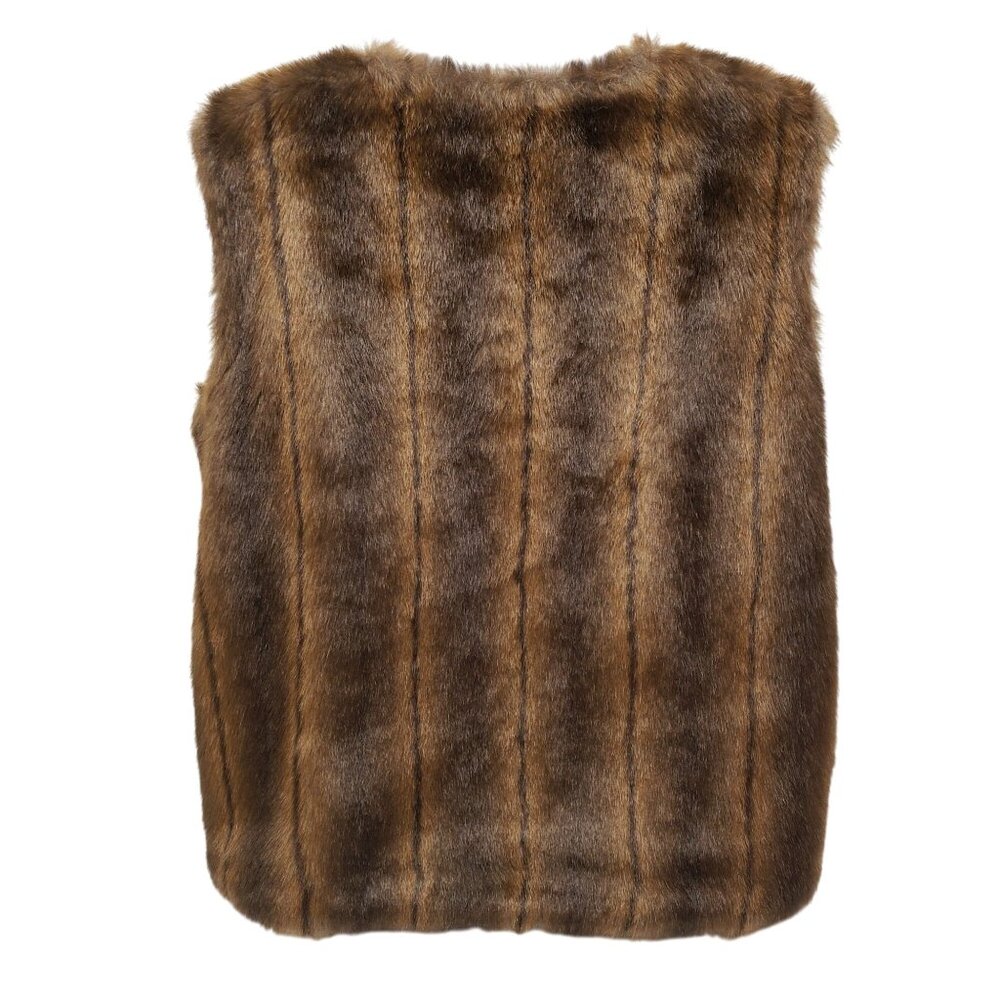 Denim & Co Womens Reversible Denim Vest Button Jacket Faux Fur Size Large - Picture 5 of 10